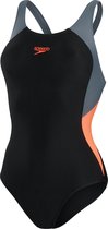 Speedo Colourblock Splice Muscleback Dames - Zwart / Grijs - maat 34