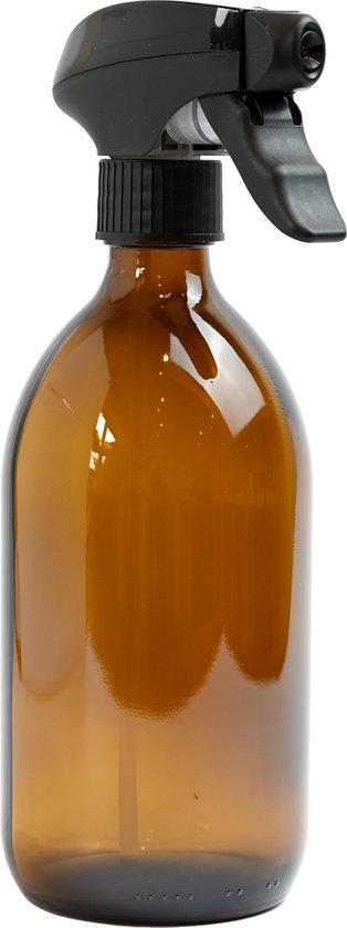 Groeikruid® Plantenspuit | 500 ml amber glas | met zwarte spraykop | plantensproeier binnen | Waterverstuiver | Verstuiver | Waterspuit