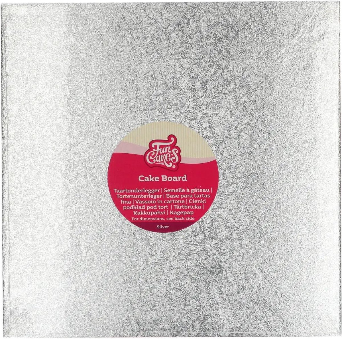 FunCakes - Cake Board - Vierkant - 30,5 x 30,5 cm - Zilver