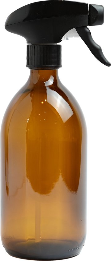 Groeikruid® Plantenspuit | 500 ml amber glas | met zwarte spraykop | plantensproeier binnen | Waterverstuiver | Verstuiver | Waterspuit - Groeikruid