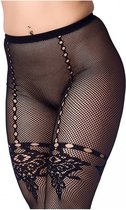 Amorable - Sexy Lingerie - Erotische Heup Panty met Gaten - Zwart - One Size - Visnet