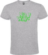Grijs T-shirt ‘No Way!’ Groen Maat 4XL
