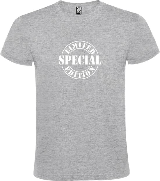 Grijs T-shirt ‘Limited Edition’ Wit Maat 4XL