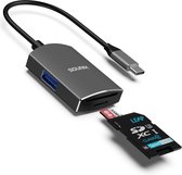 Sounix 3 in 1 USB C Kaartlezer - USB 3.0 - 5 Gbytes/s - Cardreader voor Micro SD - 2TB Capacity for TF/SD - Aluminium-UCX31200
