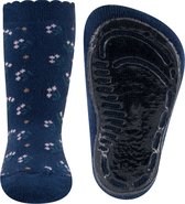 Ewers antislip sokken donkerblauw met bloemen