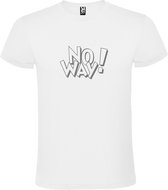 Wit T-shirt ‘No Way!’ Zilver Maat 3XL