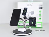 Originele Durata 3 in 1 Dockstation 25w | 3 in 1 Snel Draadloze Oplader -Manetisch dockstation | Geschikt voor Apple iPhone 12 Series, iPhone 13 Series, Apple Watch, Apple Airpods