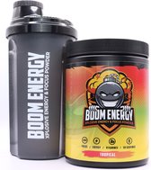Boom Energy Tropical met shaker - Gezonde energy drink - Sportdrank - Energiedrank - Gaming Energy - 50 servings