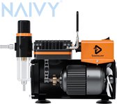 Naivy® Airbrushset || Airbrushset Met Luchtcompressor AF18K-2 || Eencilinder Zuiger Compressor || Anti-slip Pootjes || Airbrush Kit || Airbrush Compleet Set || Compleet met Airbrushset en Acc