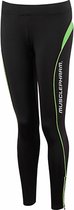 Womens Detailed Tight Black-Lime Green (MPLPNT465) XS