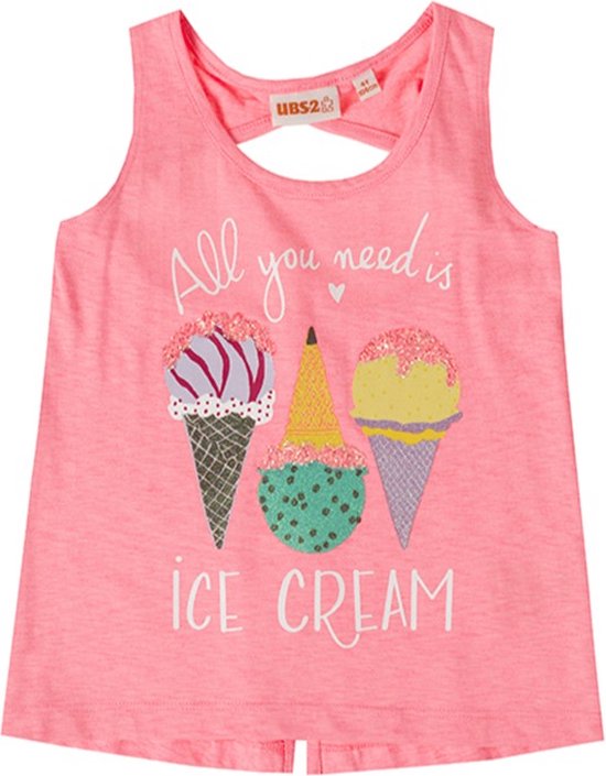 Mouwloos T-shirt met afbeelding van ijsjes voor mama ( ook verkrijgbaar voor dochter)