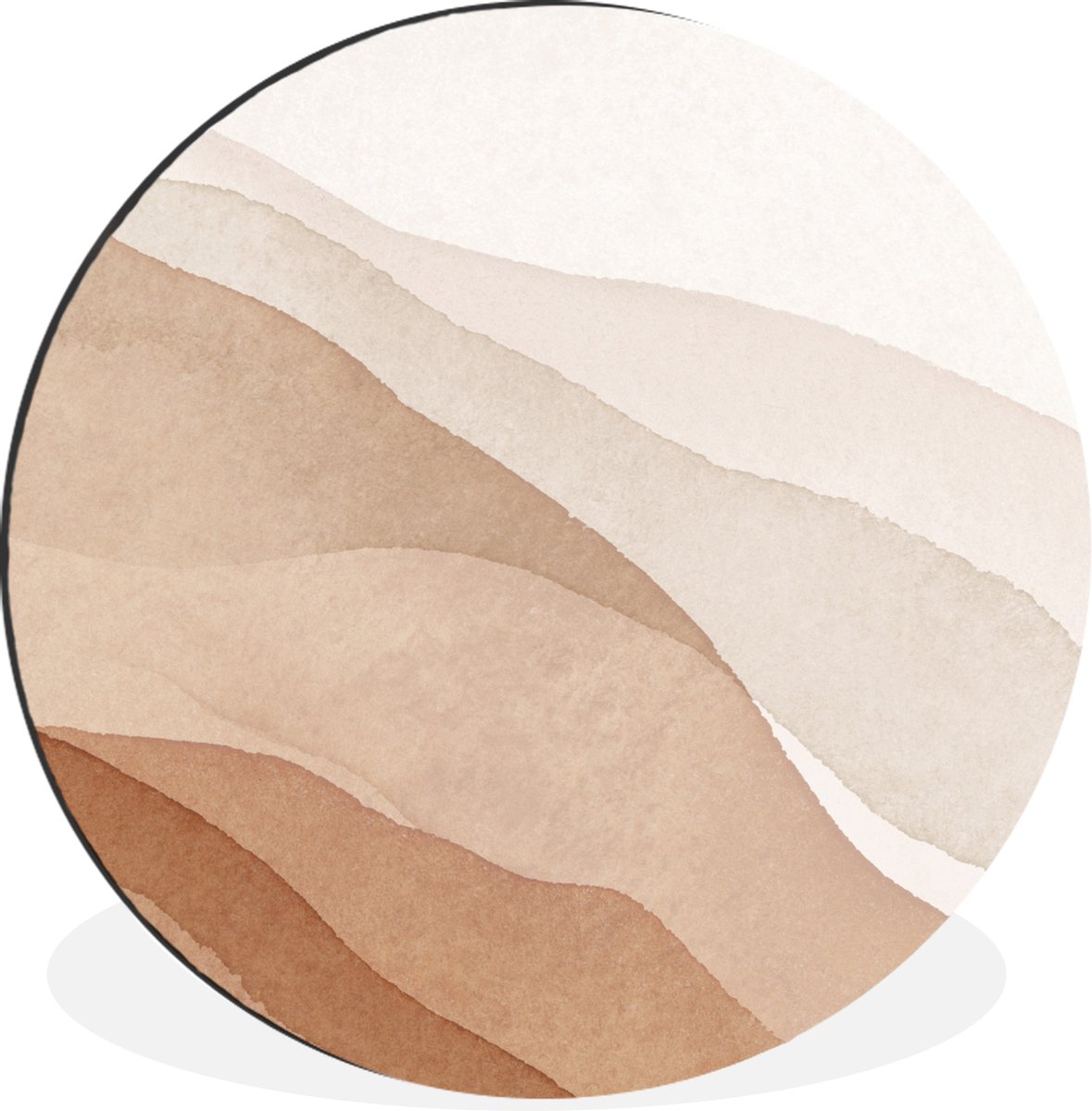 WallCircle - Wandcirkel - Muurcirkel - Waterverf - Berg - Abstract - Aluminium - Dibond - 30x30 cm - Binnen en Buiten