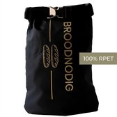 BROODNODIG® - Herbruikbare Boterhamzak - van 100% Gerecyclede PET-flessen - Ideaal als Diepvrieszakjes - Lunchzak - Herbruikbaar Boterhamzakje - Foodwrap - Lunchbox - 30x20cm - Zwa