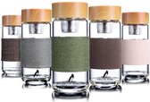 Waterfles theebeker - Theefilter - Dubbelwandig - Roze