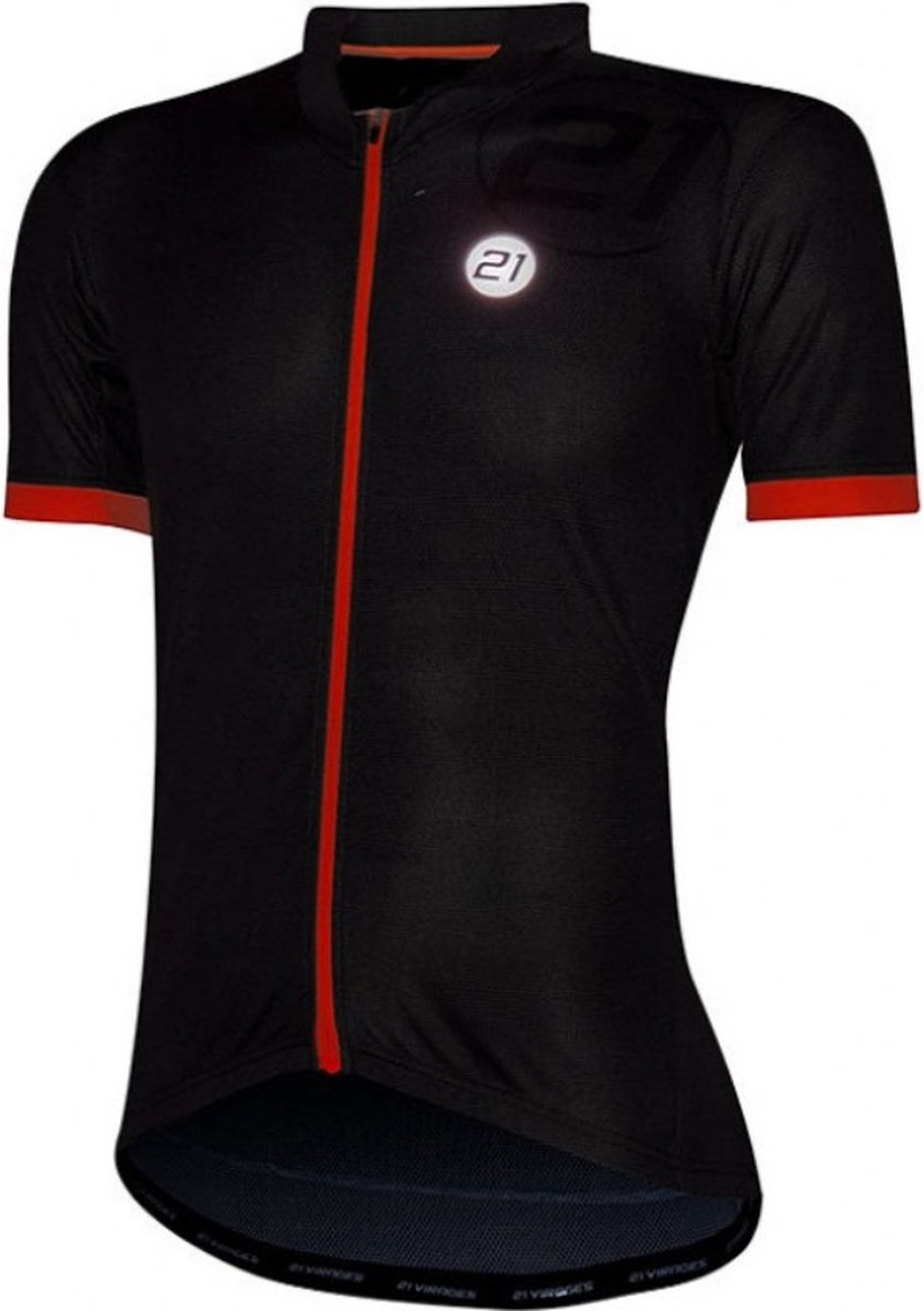 21Virages fietsshirt korte mouwen heren Troia Zwart Rood-L