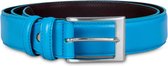 VanPalmen leren riem - licht blauw - stevig leer - inkortbaar - breedte 3,5cm