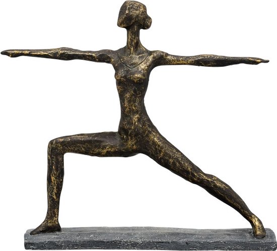 Sculptuur YOGA - 35x6x30 - polyresin - beeld brons kleur