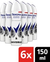 Bol.com Rexona Women Invisible Diamond Deodorant - 6 x 150 ml - Voordeelverpakking aanbieding