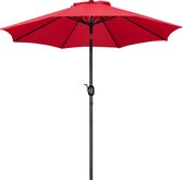 Parasol tuinscherm 261 cm marktscherm knikbaar terrasparasol met zwengel UV-bescherming, rood