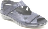 Durea, 7258 215 9528, Blauw kleurige smalle dames sandalen met klittenband sluiting