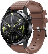 Siliconen Smartwatch bandje - Geschikt voor  Huawei Watch GT 3 46mm siliconen bandje - koffiebruin - Koffiebruin - Strap-it Horlogeband / Polsband / Armband