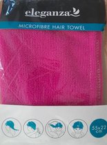 Fuchsia haarhanddoek microvezel - hard roze handdoek voor haar - 55x22 cm