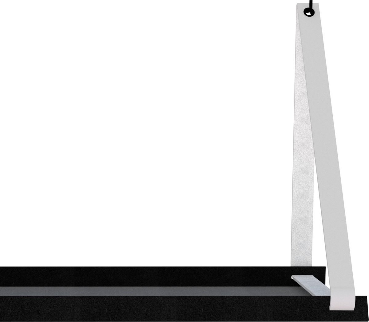 Handles and more Stalen wandplank zwart 98cm + leren plankdragers