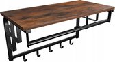 Kapstok - XL MODEL - HOGE KWALITEIT - Wandkast - MET ECHT HOUT - Wandkapstok - Wandplank - Plank - Organizer - Jassen organizer - Kast - Inclusief 5 haken - NIEUWE UITGAVEN - LUXURIOUS LIVING