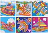 3D Eva Foam Stickers - Mozaiek puzzelen met vilt - Boot, Helikopter, Vliegtuig, Raket - Kinderen - Educatief - 6 stuks