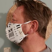 Mashona handgemaakte set van 2 katoenen gezichtsmaskers met neusdraad voor heren