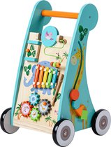 Teamson Kids Houten Loopstoeltje en Activiteitencentrum - Kinderspeelgoed - Peuter-Speelgoed - Safari Dieren