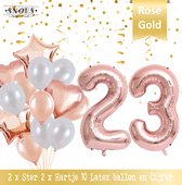 Cijfer Ballon 23 Jaar Rose Gold Pearl Boeket * Hoera 23 Jaar Verjaardag Decoratie Set van 15 Ballonnen * 80 cm Verjaardag Nummer Ballon * Snoes * Verjaardag Versiering * Kinderfeestje * Château Rose* Nummer Ballon 23 * Rose