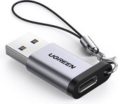 Ugreen USB 3.0 A Adapter naar USB-C Adapter (female) met Sleutelkoord Space Gray aluminium - OTG ondersteuning - 5Gbps - 3A