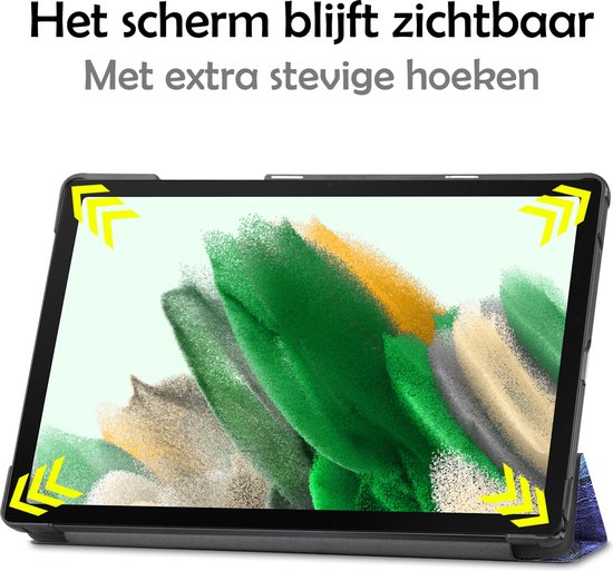 Étui Samsung Galaxy Tab A8 avec motif Ciel étoilé et coins renforcés.