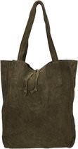 Florence Medium Shopper / Schoudertas / Tas Dames - Suède - Suede - Groen