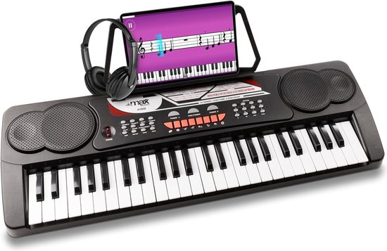 Keyboard piano - MAX KB8 Keyboard piano incl. koptelefoon - 49 toetsen -  Draagbaar -... | bol.com