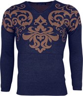 Casual Trui - Tattoo Motief Borduur Heren - Blauw