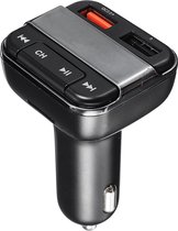 BTS-004 Bluetooth FM Transmitter - Autolader - Bluetooth Carkit - Bluetooth 5.0 en USB QC 3.0 -zwart