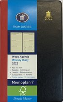 Ryam - Zak Agenda - Memoplan 7 - Two Tone Zwart - 2022 - Week per 2 pagina's - 9x15cm