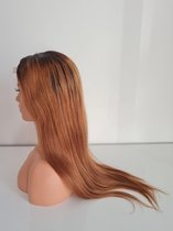 Braziliaanse Remy pruik 24 inch - Highlight steil haren echte menselijke haren - real human hair 13x4 lace front pruik