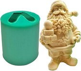 Kerstman Mal | 3D Kaarsmal | Kerstdecoratie | Decoratie | Siliconen | Mal | Kerstman | Groen