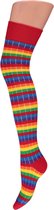 Apollo - Over kniekousen met strepen - Rainbow kleuren - Maat 36/41 - Kniekousen - Kniekousen carnaval - Kniekousen dames - Party - Feestartikelen