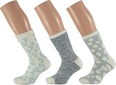 Apollo-Sokken | Bedsokken dames | Blauw|Grijs | 3-Pak | One Size | Slaapsokken | Fluffy sokken | Warme sokken | Bedsokken | Fleece sokken | Warme sokken dames | Winter sokken | Apo