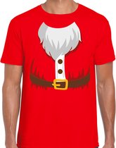 Kerstkostuum Kerstman verkleed t-shirt - rood - heren - Kerstkostuum / Kerst outfit M