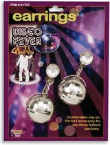 Carnaval verkleed oorbellen - seventies/disco thema - spiegelbollen