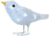 1x Kerstverlichting figuren voor buiten - Verlichte vogel LED 30 lampjes - 16 cm - Koel wit
