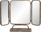 Staande Spiegel 66*14*50 cm Zwart Metaal, Glas Rechthoek Tafel Spiegel