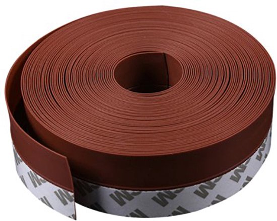 Coupe-froid pour Portes - 5 mètres - 25 mm - Silicone de haute qualité - Auto-adhésif - Marron