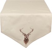 Tafelloper 50*160 cm Beige Katoen Rechthoek Hert Tafelkleed Loper Tafeltextiel
