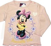 Disney Minnie Mouse Meisjes Longsleeve - Licht Roze - T-shirt met lange mouwen - Maat 86